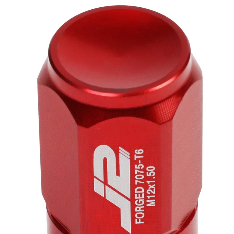 J2 Engineering 20 Pcs 7075 Aluminum Closed End M12 x 1.5 Lug Nuts Set w/Socket Adapter, Red, Fit Conical Seat, LN-T7-007-15-RD - Image 5